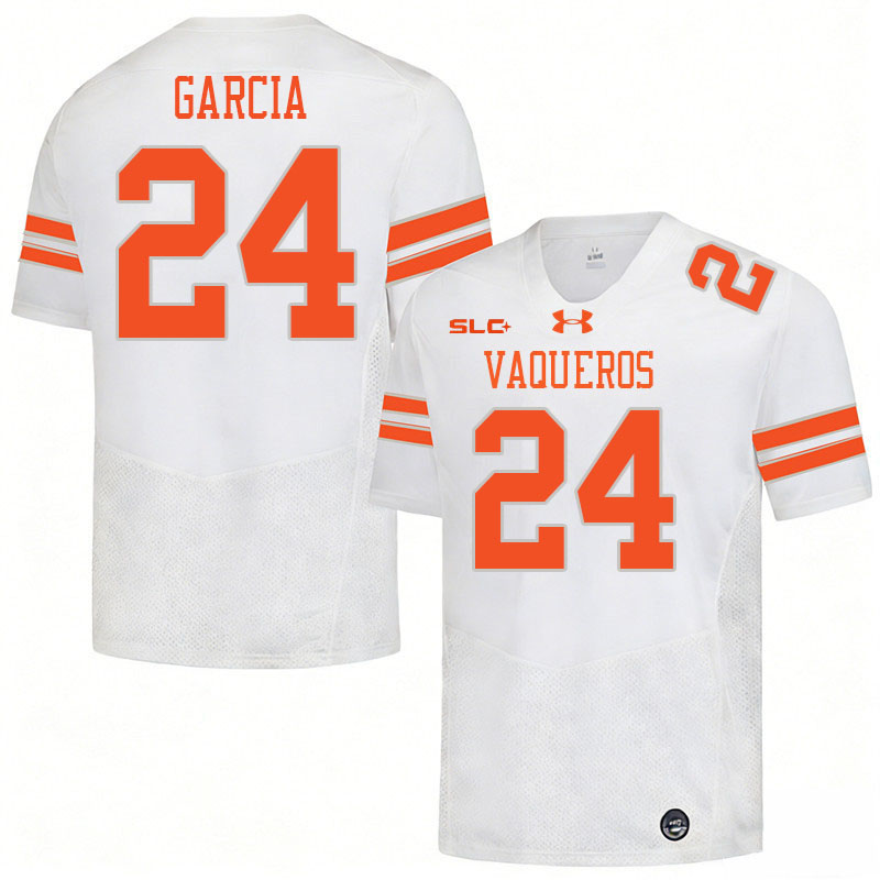 UT Rio Grande Valley Vaqueros #24 Fabian Garcia College Football Jerseys,Uniforms-White